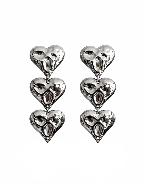 Triple Heart Ohrringe Silber