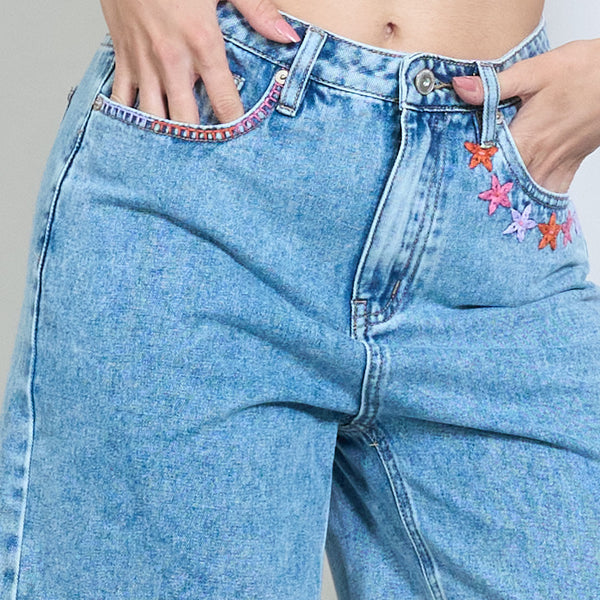 Denim-Bermudashorts