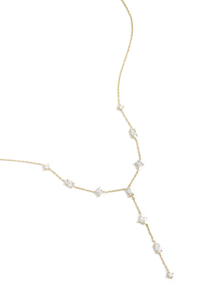 Lucky Y-line necklace with stones