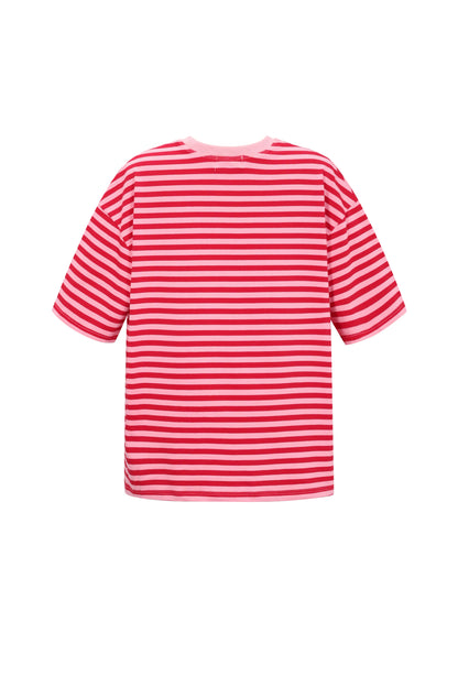 Loes T-Shirt mit Streifen rosa rot