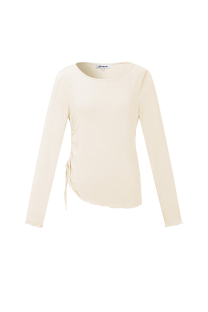Elles soft getailleerde longsleeve creme