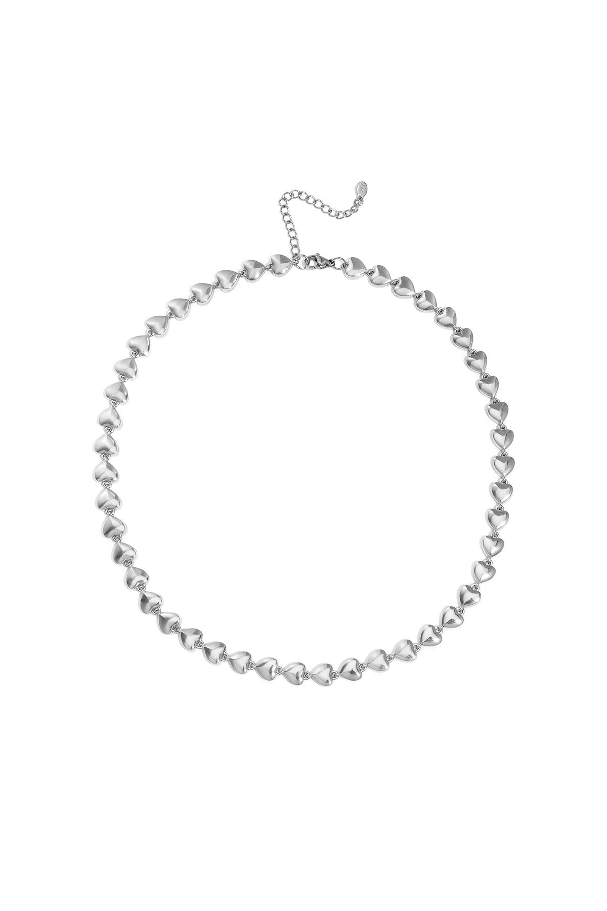 Always yours ketting kort met hartjes silver